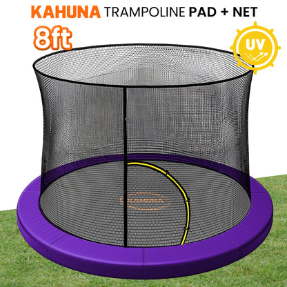 Kahuna 8ft Trampoline Pad and Net - Purple - Image 2