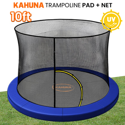 Kahuna 10ft Trampoline Pad and Net - Blue - Image 2