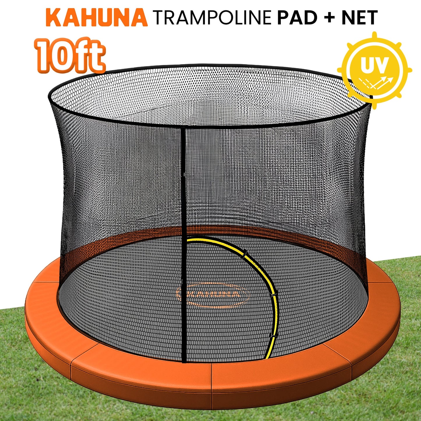 Kahuna 10ft Trampoline Pad and Net - Orange - Image 2