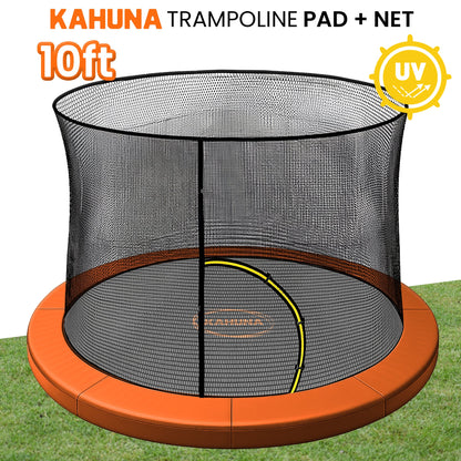 Kahuna 10ft Trampoline Pad and Net - Orange - Image 2