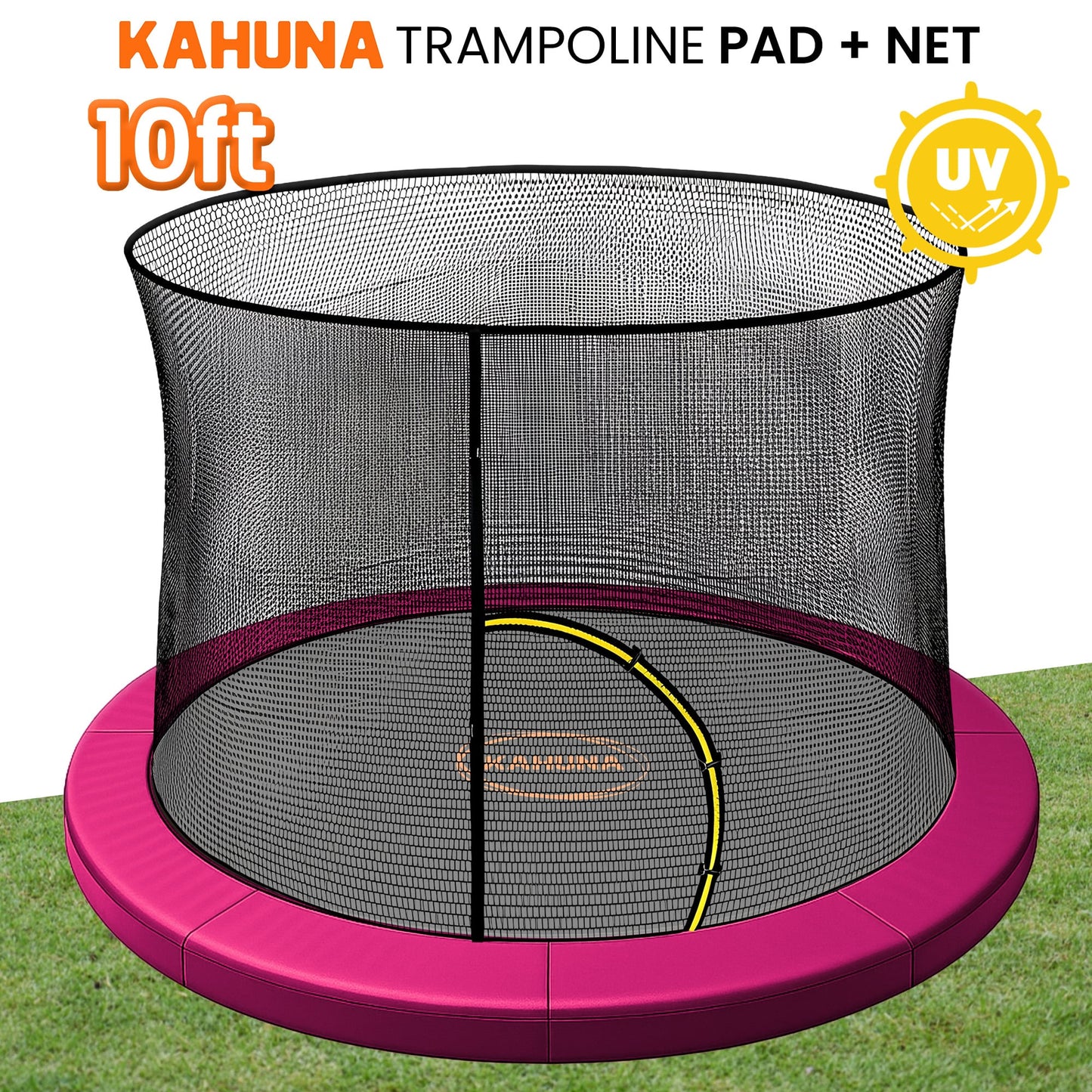 Kahuna 10ft Trampoline Pad and Net - Pink - Image 2