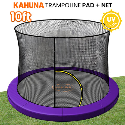Kahuna 10ft Trampoline Pad and Net - Purple - Image 2