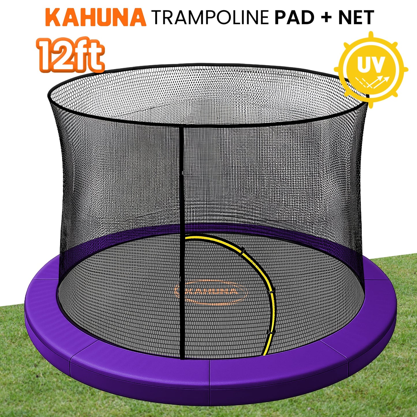Kahuna 12ft Trampoline Pad and Net - Purple - Image 2