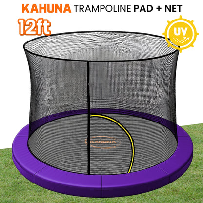 Kahuna 12ft Trampoline Pad and Net - Purple - Image 2