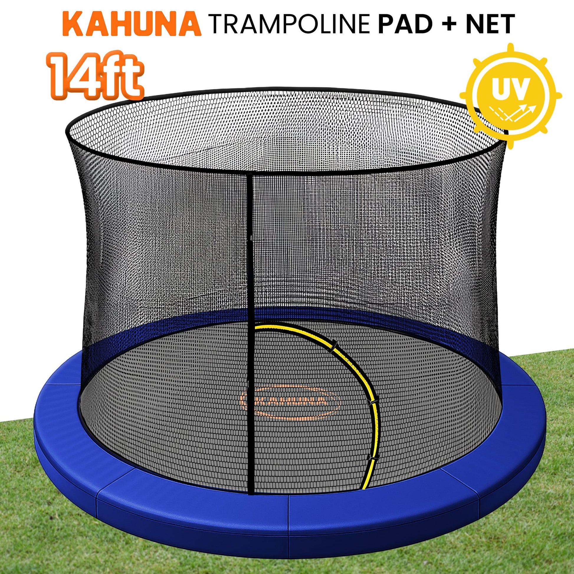 Kahuna 14ft Trampoline Pad and Net - Blue - Image 2