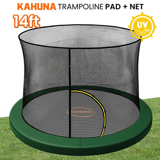 Kahuna 14ft Trampoline Pad and Net in Green - Image 2