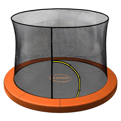 Kahuna 14ft Trampoline Pad and Net - Orange