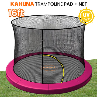 Kahuna 16ft Trampoline Pad and Net - Pink - Image 2