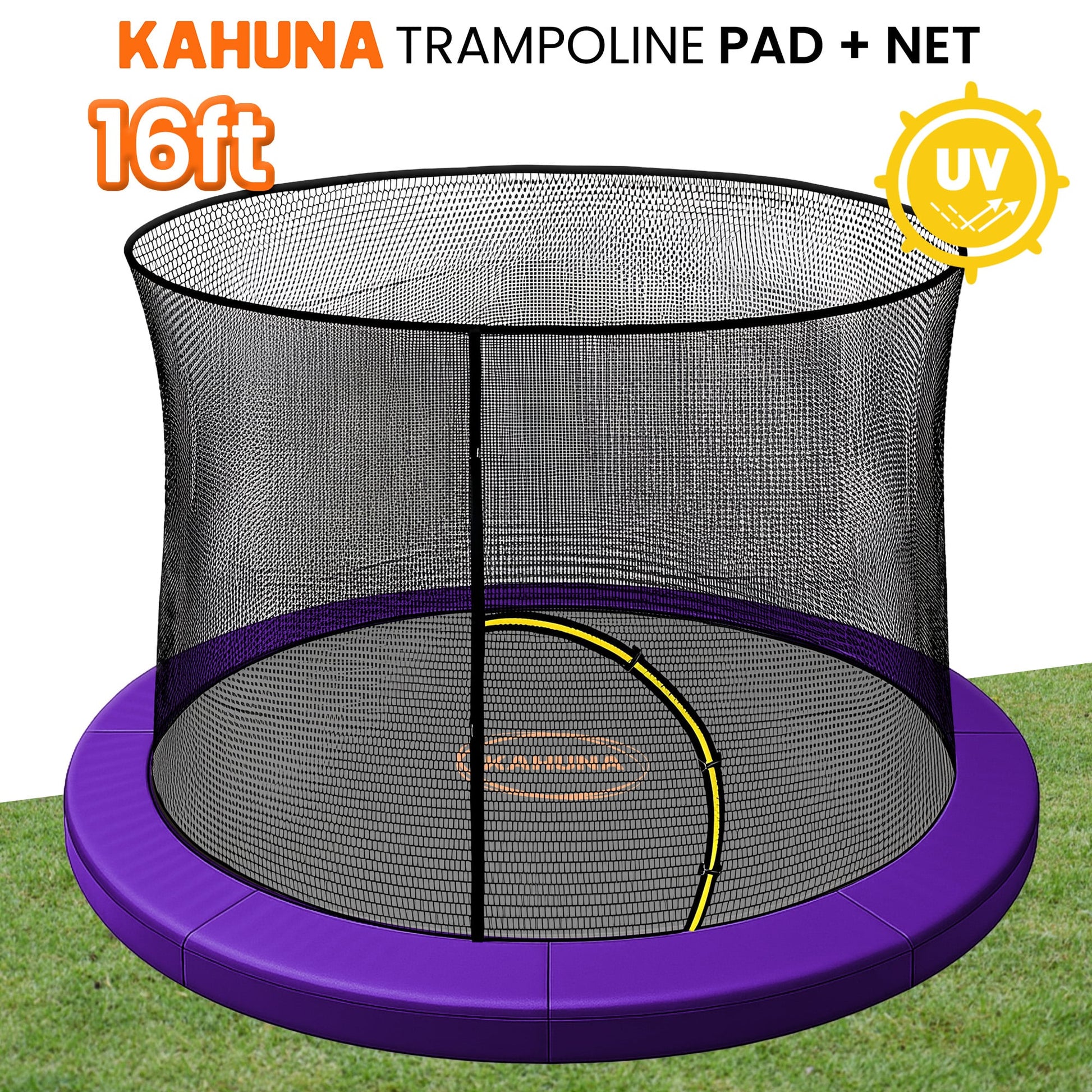 Kahuna 16ft Trampoline Pad and Net - Purple - Image 2