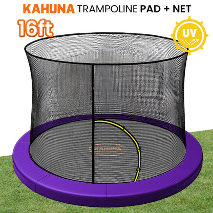 Kahuna 16ft Trampoline Pad and Net - Purple - Image 2