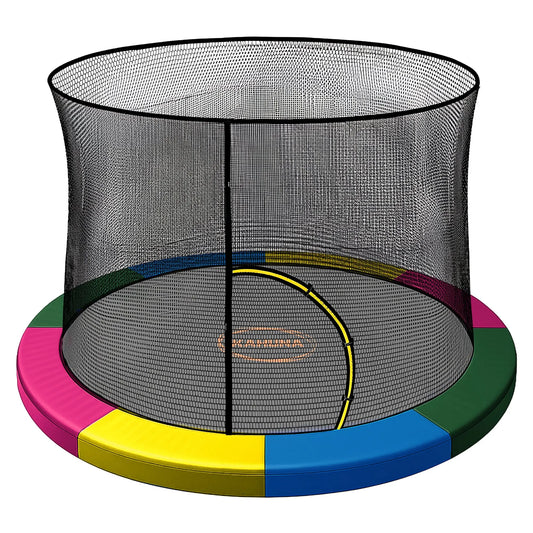 Kahuna 16ft Trampoline Pad and Net - Rainbow