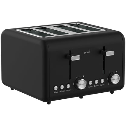Pronti Silver Noir Collection 4 Slice Toaster and Kettle Bundle - Image 3