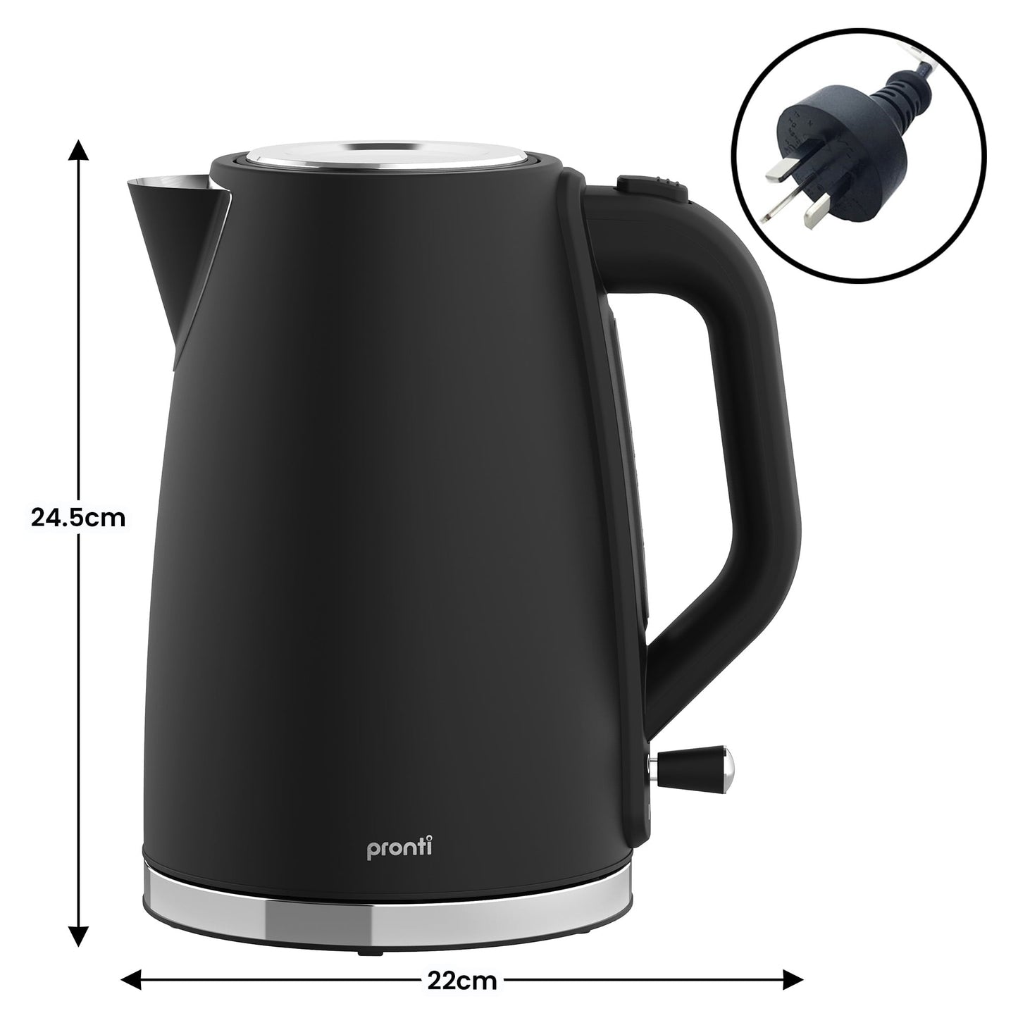 Pronti Silver Noir Collection 4 Slice Toaster and Kettle Bundle - Image 5
