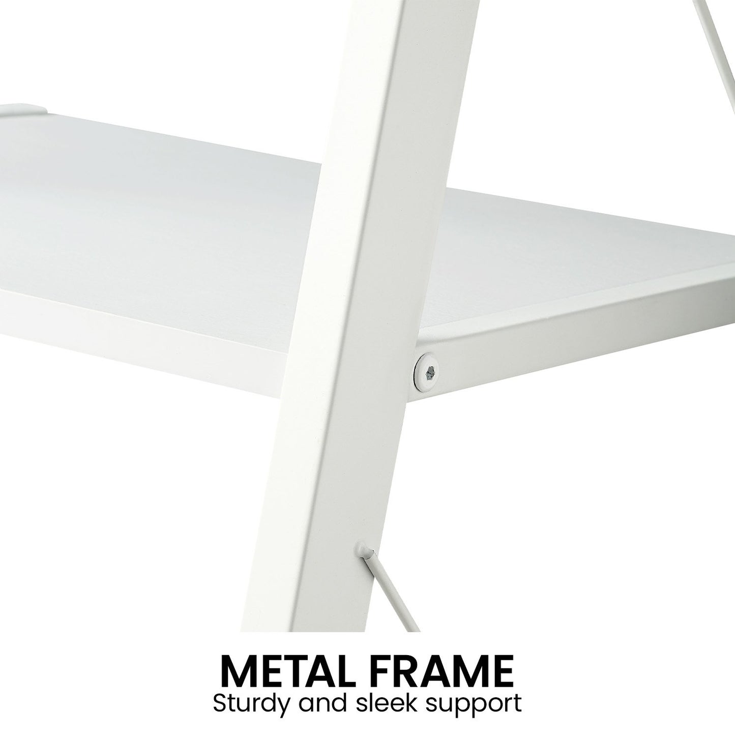 Sarantino Amelia 5-Tier Ladder Shelf in White - Image 8