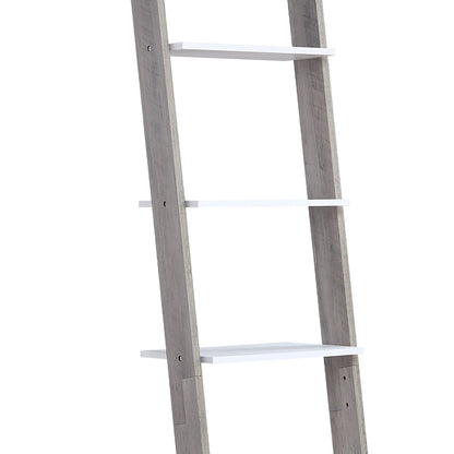 Sarantino Mira 5-tier Ladder Shelf In White And Grey Oak - Image 2