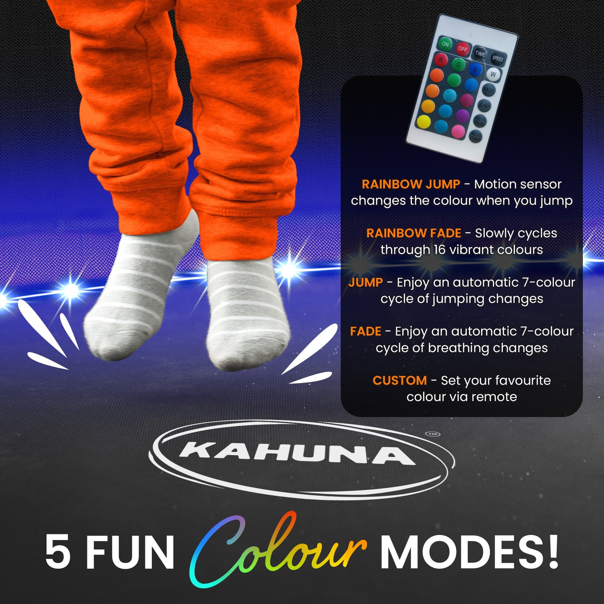 Kahuna LED Kit Suits 12ft Trampolines Multi-Colour Smart Motion Sensor Lighting with 16 colours - Image 6