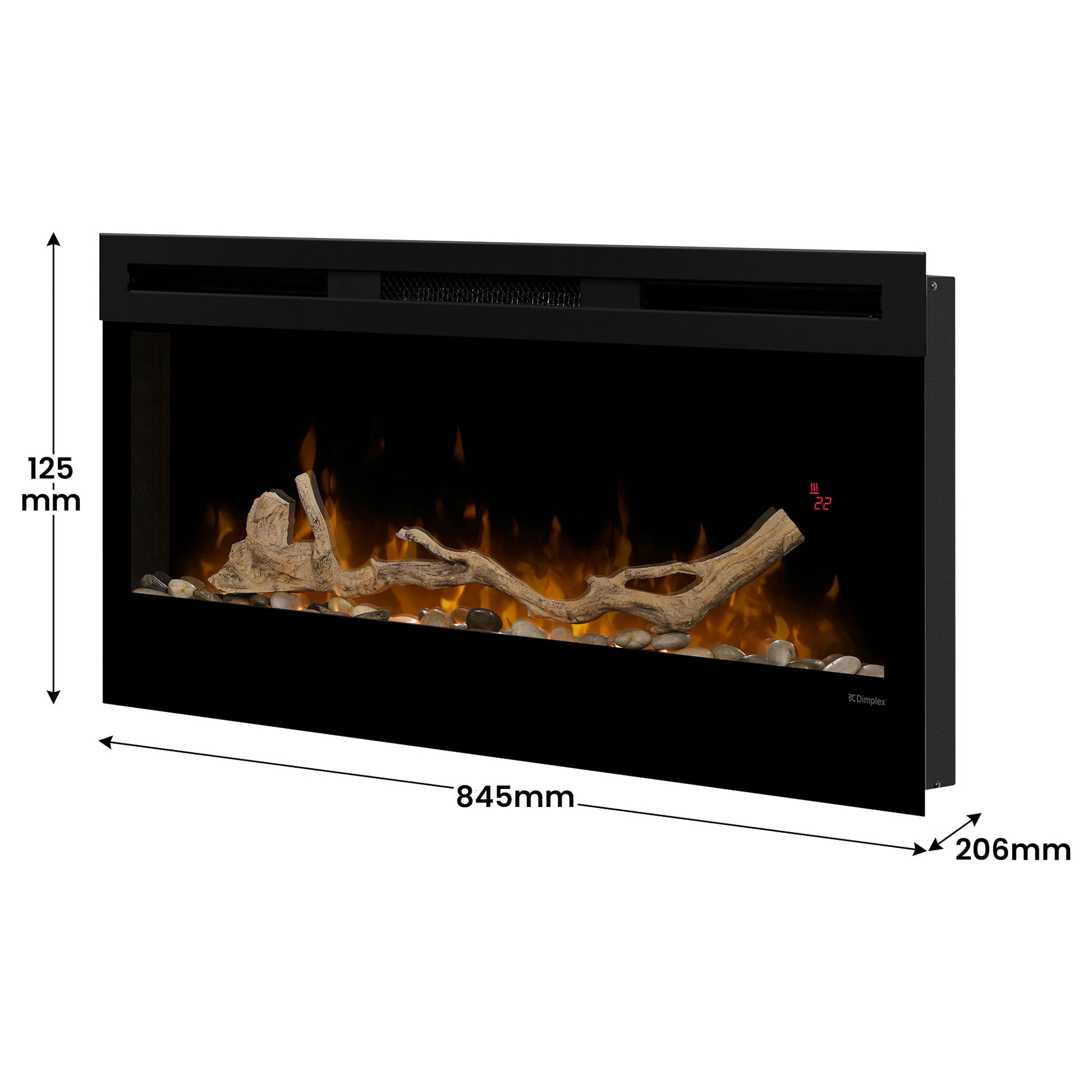 Dimplex 34-inch Linear Fireplace Driftwood and River Rock Accessory Package - Image 4