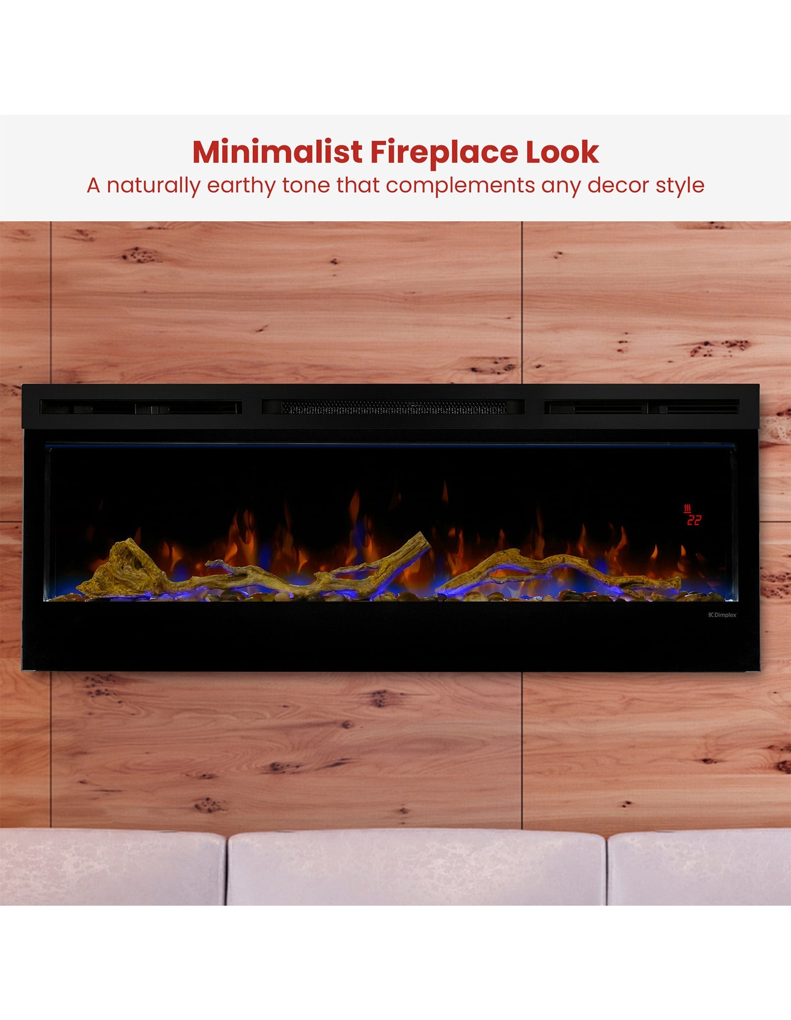 Dimplex 50-inch Linear Fireplace Driftwood and River Rock Accessory Package - Image 5