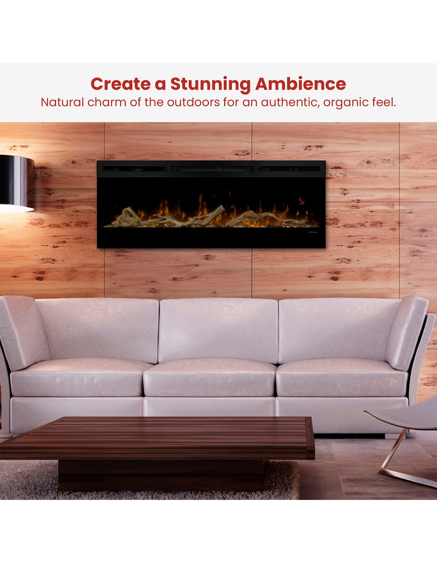 Dimplex 50-inch Linear Fireplace Driftwood and River Rock Accessory Package - Image 7