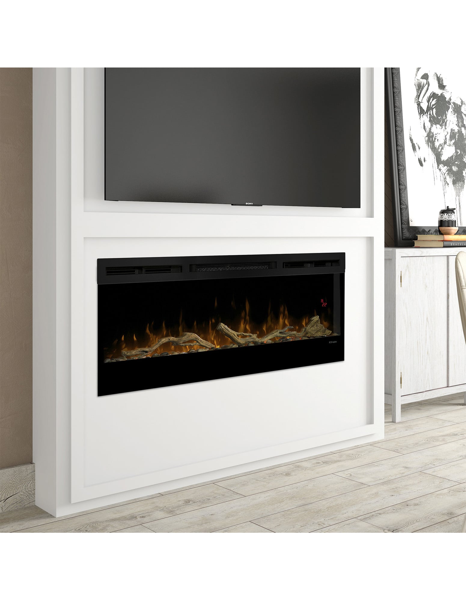 Dimplex 50-inch Linear Fireplace Driftwood and River Rock Accessory Package - Image 9
