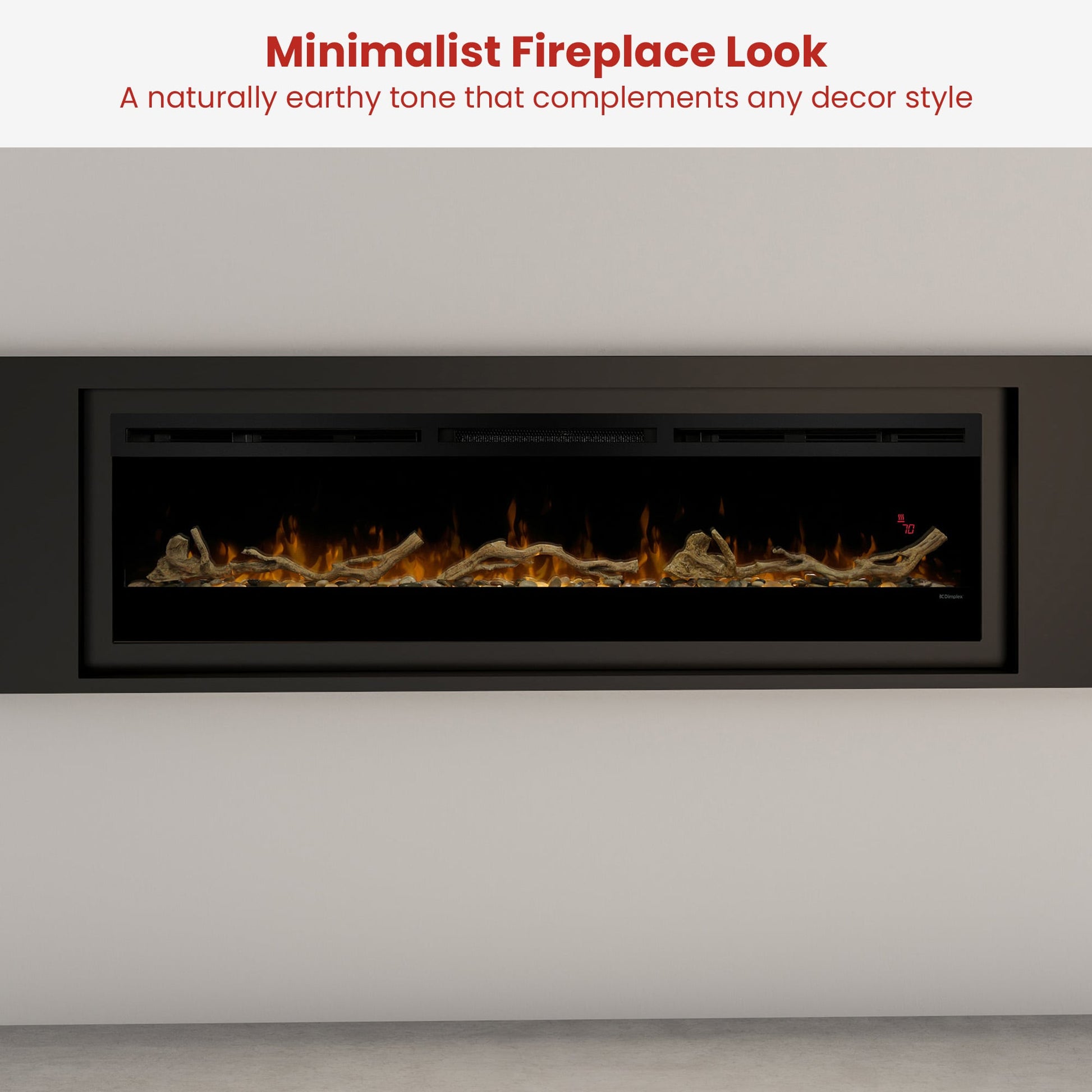 Dimplex 74-inch Linear Fireplace Driftwood and River Rock Accessory Package - Image 5