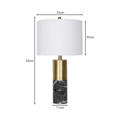 Sarantino Metal and Marble Table Lamp in Black - Image 3