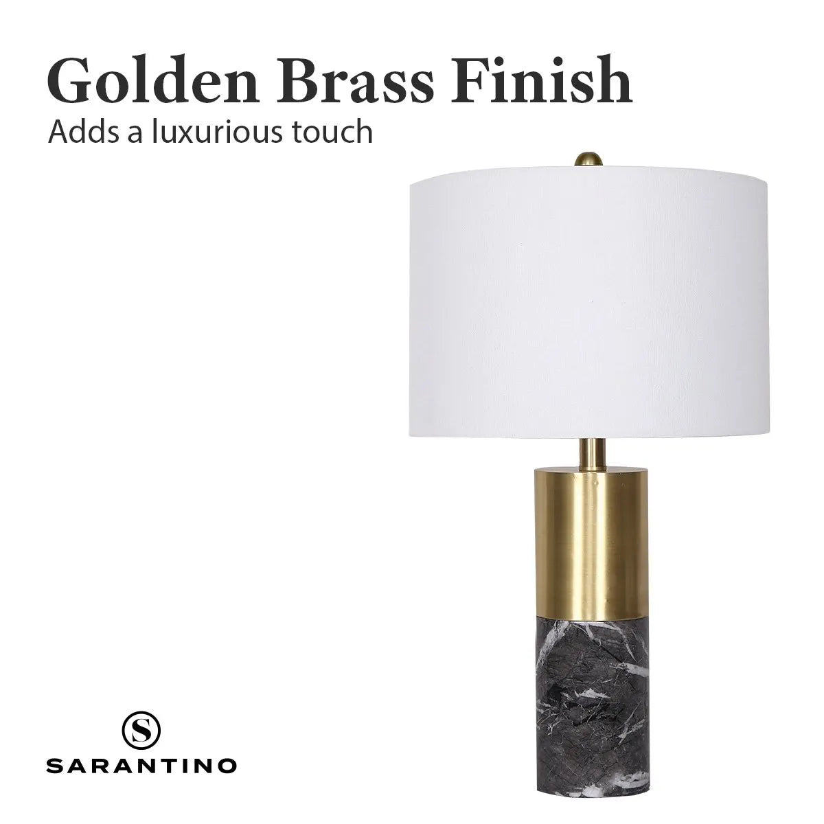 Sarantino Metal and Marble Table Lamp in Black - Image 5