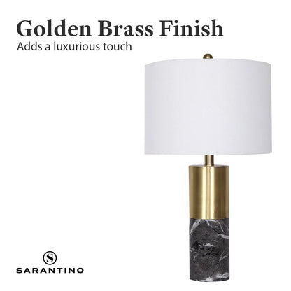 Sarantino Metal and Marble Table Lamp in Black - Image 5