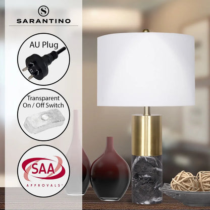 Sarantino Metal and Marble Table Lamp in Black - Image 8