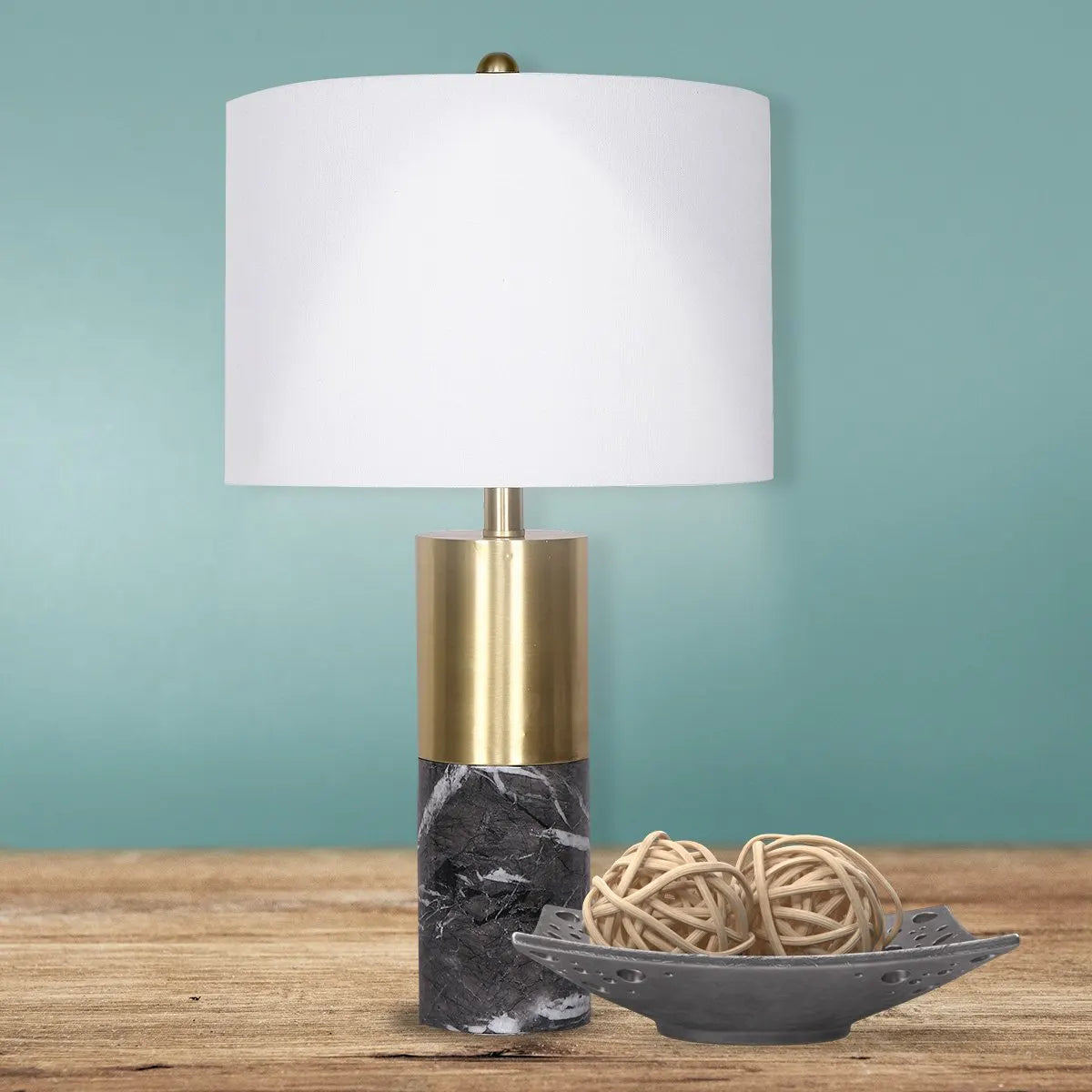 Sarantino Metal and Marble Table Lamp in Black - Image 9