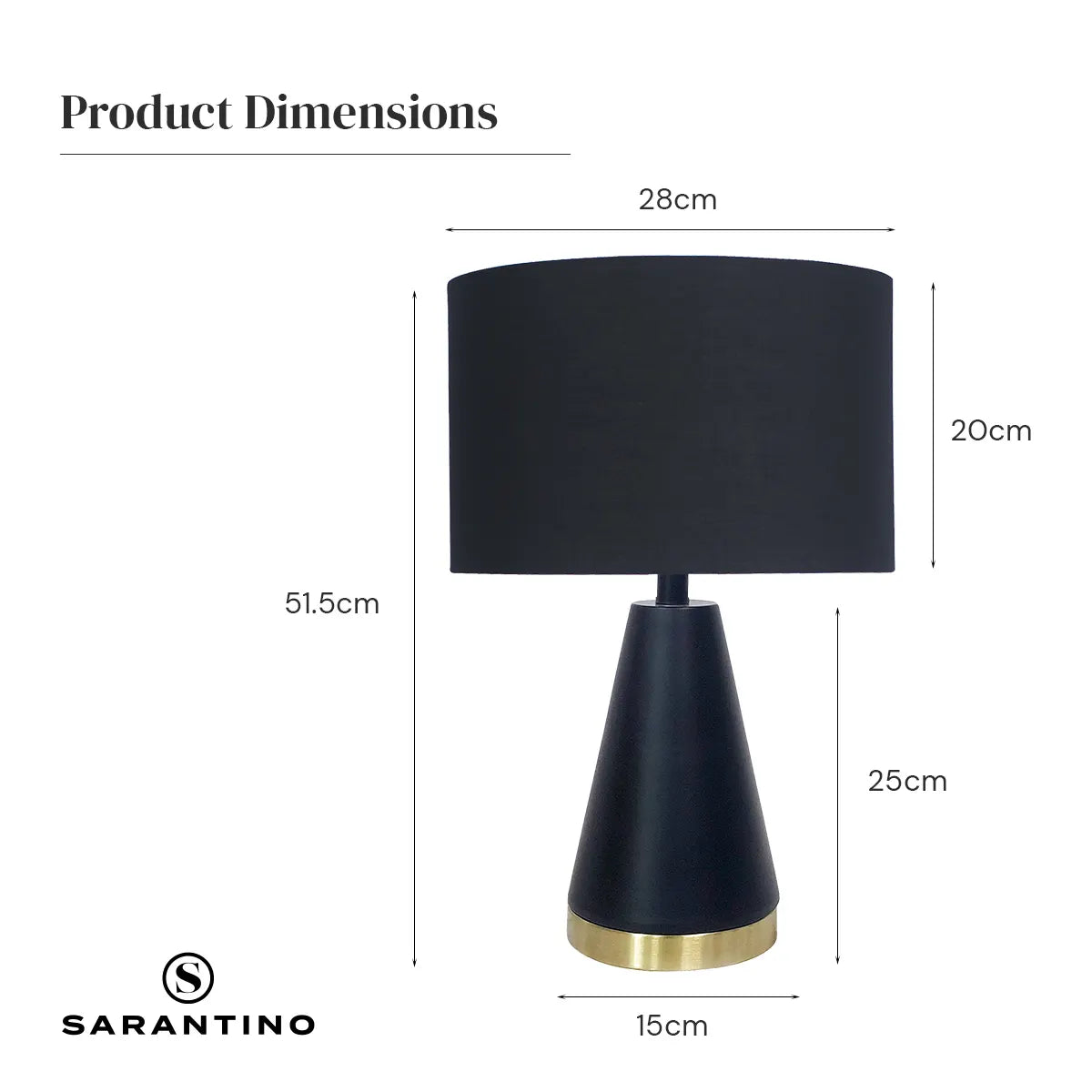 Sarantino Metal Table Lamp in Black and Gold - Image 5