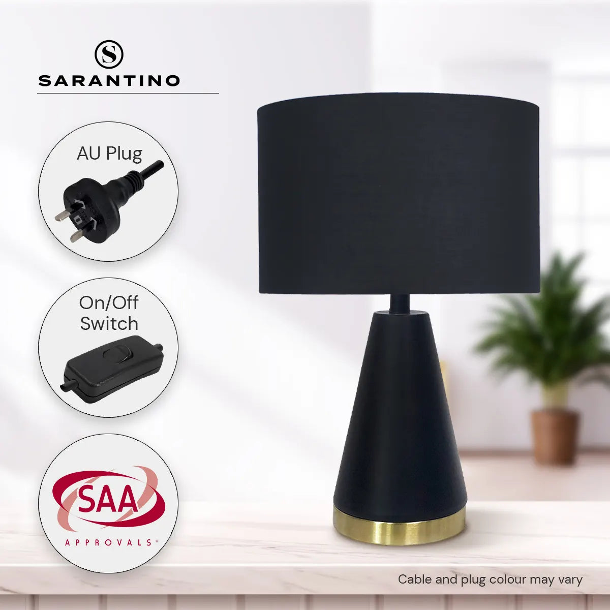 Sarantino Metal Table Lamp in Black and Gold - Image 7