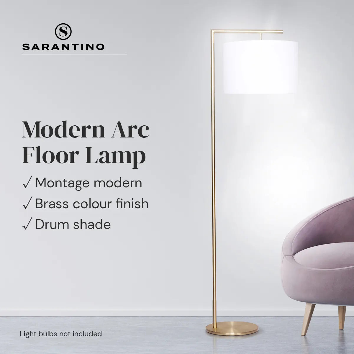 Sarantino 90-Degree Modern Arc Floor Lamp - Image 3