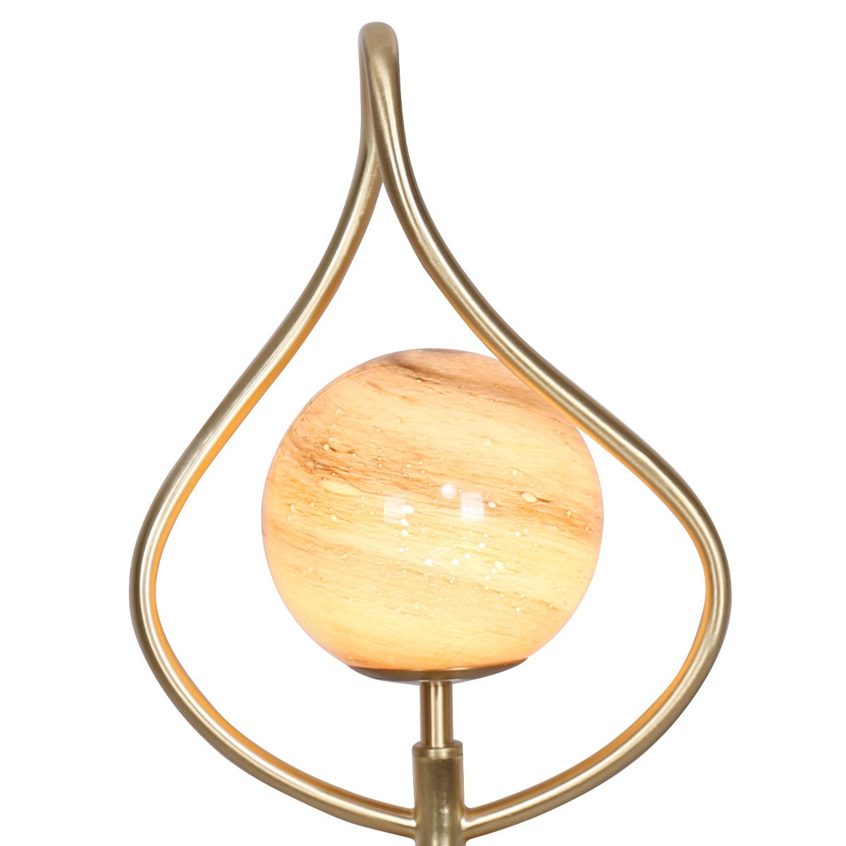 Sarantino Sculptural Orange Glass Table Lamp With White Marble Base - Image 3