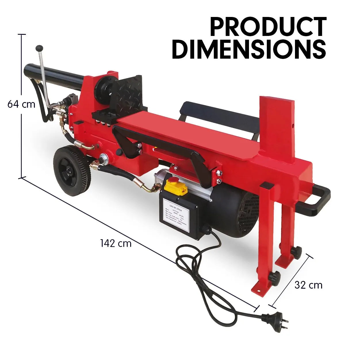 Yukon 12t Electric Hydraulic Log Splitter Wood Timber Firewood Block Cutter - Image 7