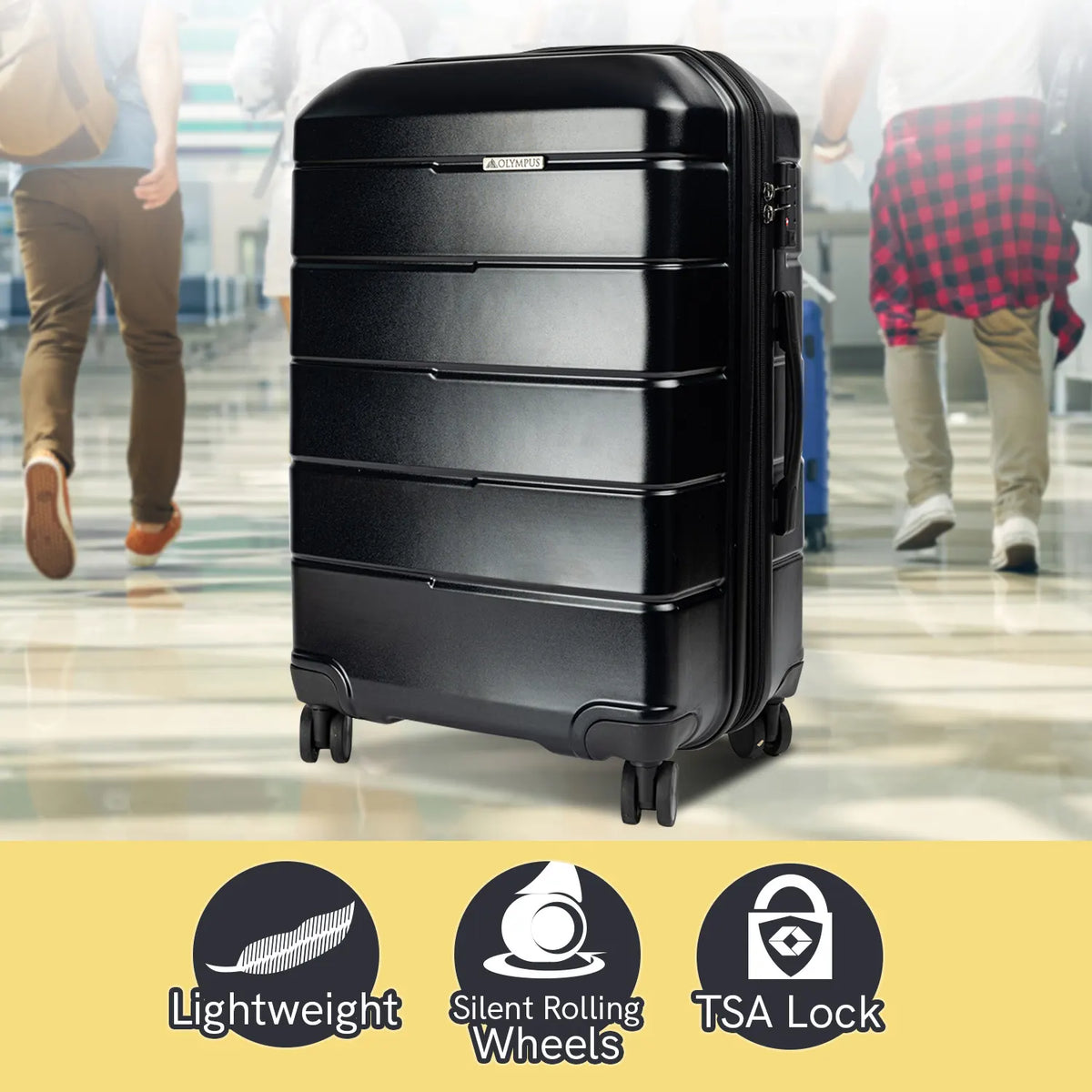 Olympus Artemis 24in Hard Shell Suitcase ABS+PC  Jet Black - Image 4
