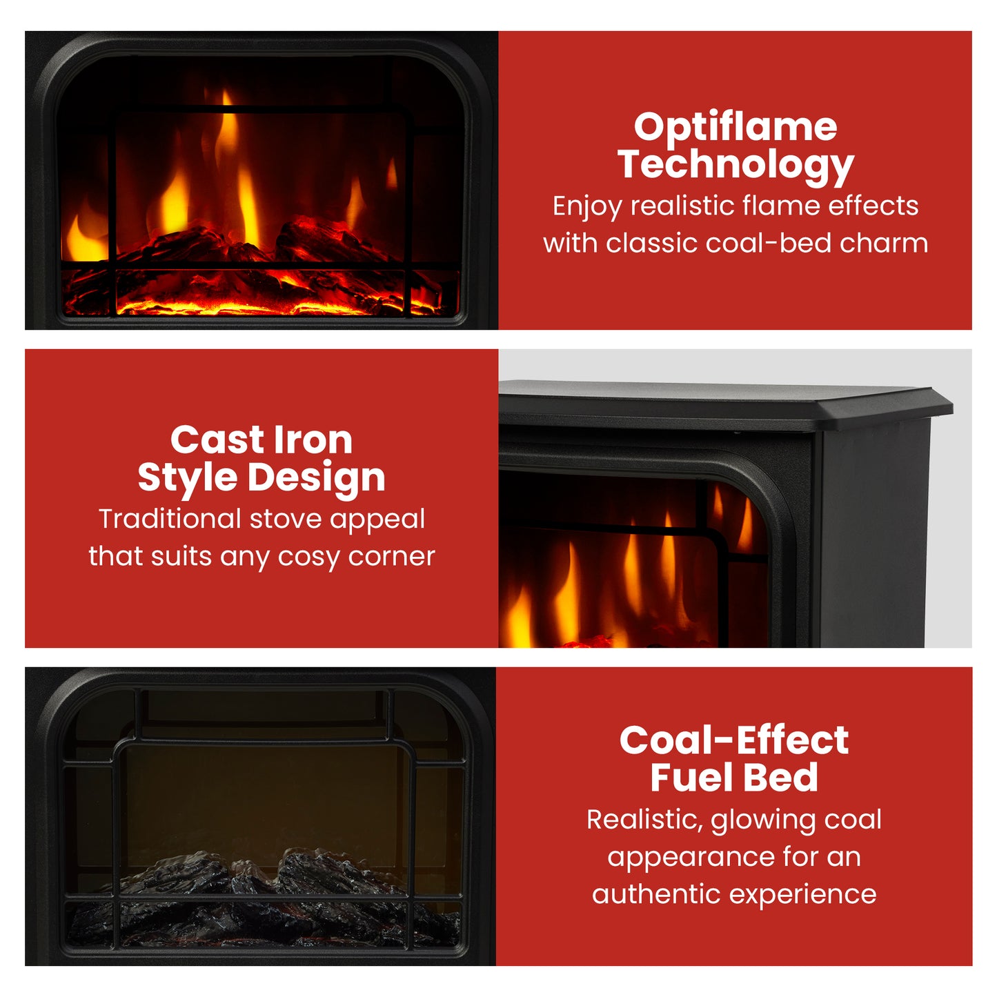 Dimplex 1.2kW MicroStove Optiflame Portable Electric Fire Stove - Image 6