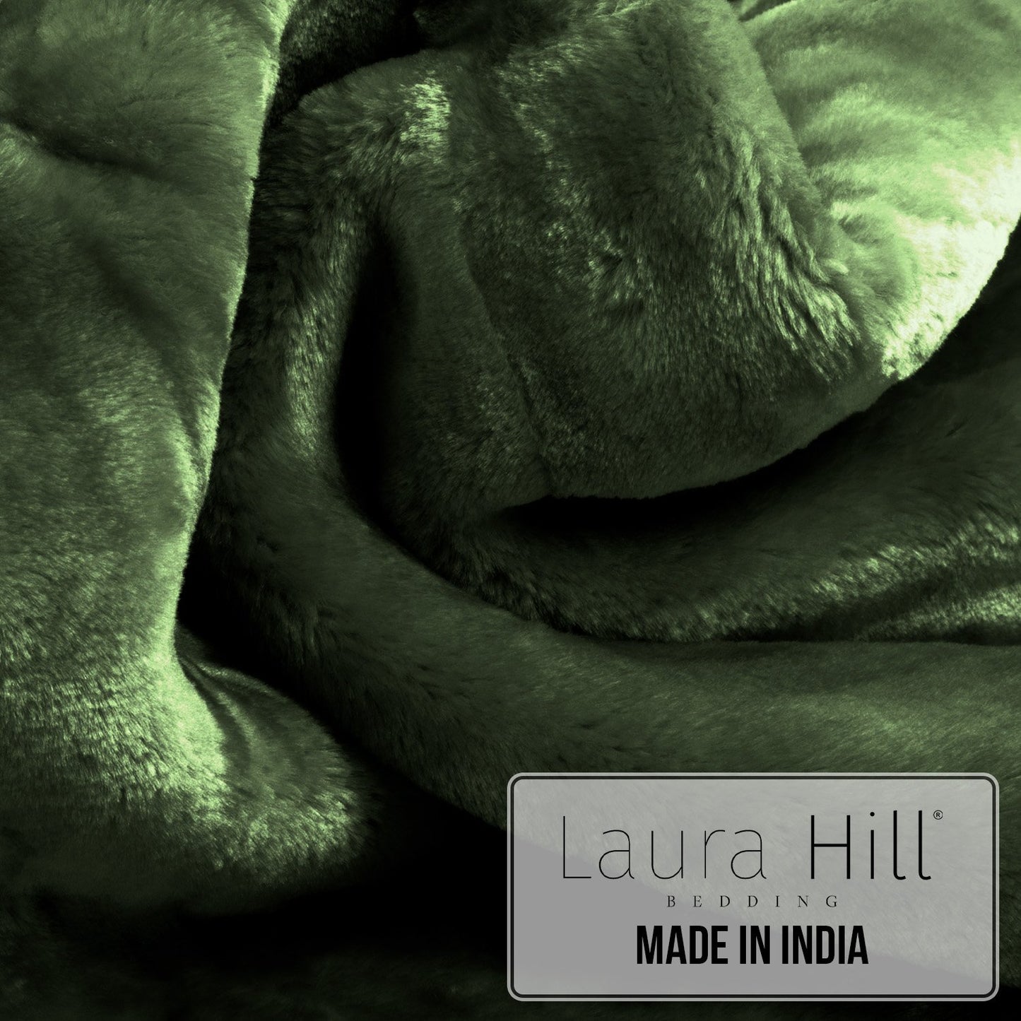 Laura Hill 600gsm Faux Mink Blanket Queen Size Double-sided Throw Rug Large Super Luxurious Soft - Green - Image 8