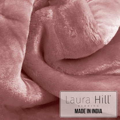 Laura Hill Mink Blanket Queen Size Double-sided Soft Plush Bed Faux Throw Rug 220 X 240cm (pink) - Image 4