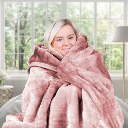 Laura Hill Mink Blanket Queen Size Double-sided Soft Plush Bed Faux Throw Rug 220 X 240cm (pink) - Image 7