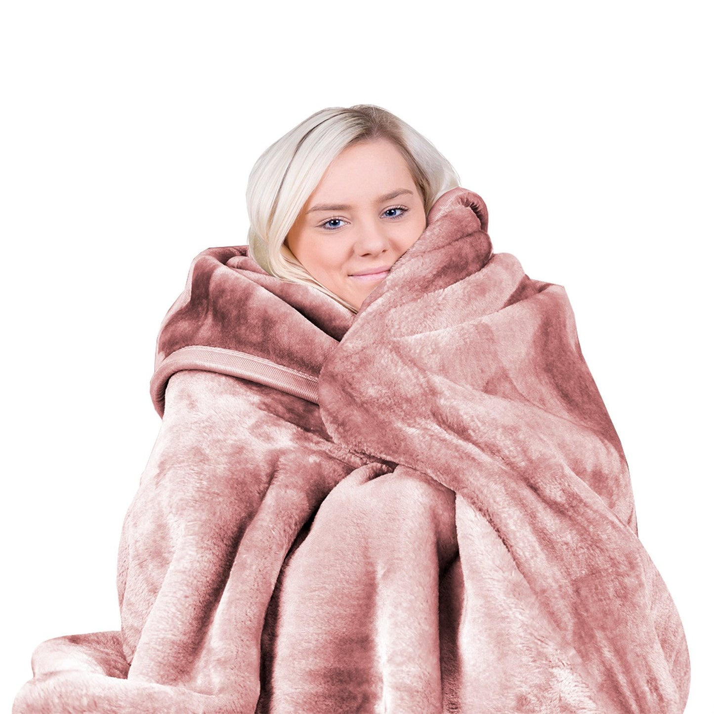 Laura Hill Mink Blanket Queen Size Double-sided Soft Plush Bed Faux Throw Rug 220 X 240cm (pink) - Image 8