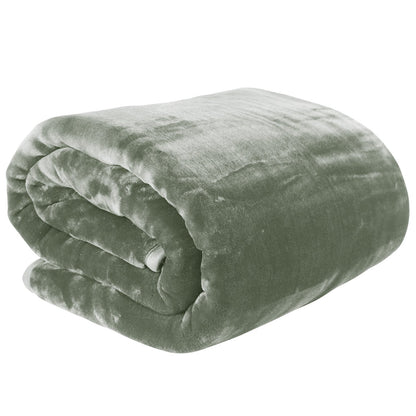 Laura Hill 600-GSM Mink Blanket Queen Size Double-Sided Soft Plush Bed Faux Throw Rug 220 X 240cm Sage - Image 2
