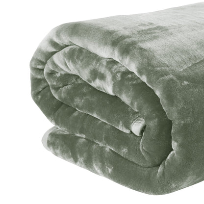 Laura Hill 600-GSM Mink Blanket Queen Size Double-Sided Soft Plush Bed Faux Throw Rug 220 X 240cm Sage - Image 4