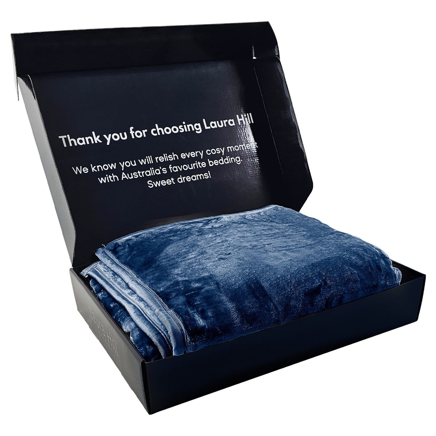 Laura Hill 800-gsm Faux Mink Throw Rug Blanket Queen Size Double-sided Large 220 X 240cm Heavy - Blue - Image 4