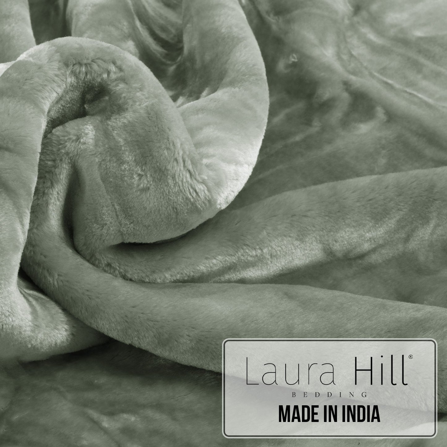 Laura Hill 800-GSM Mink Blanket Queen Size Double-Sided Soft Plush Bed Faux Throw Rug 220 X 240cm Heavy Sage - Image 5