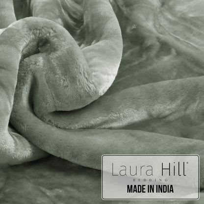 Laura Hill 800-GSM Mink Blanket Queen Size Double-Sided Soft Plush Bed Faux Throw Rug 220 X 240cm Heavy Sage - Image 5
