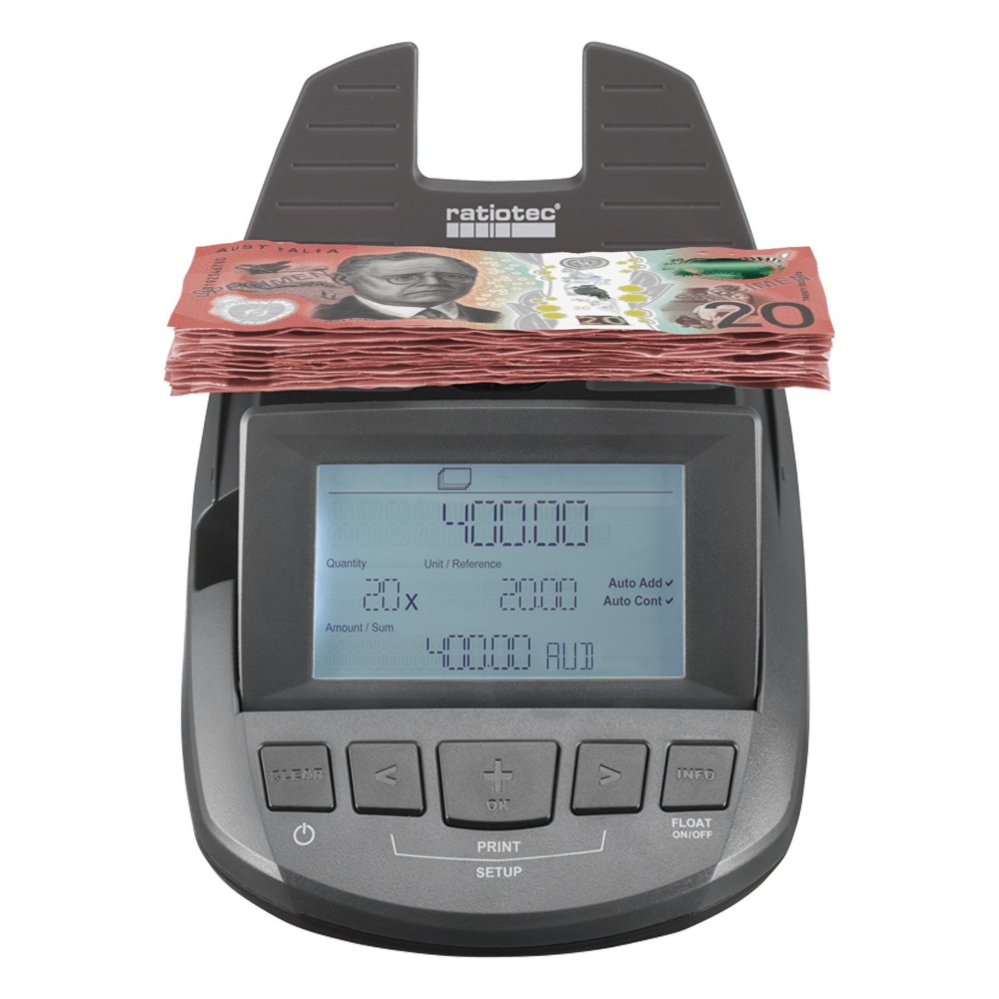 Ratiotec Digital Coin Note Money Counter Currency Scales Australian Notes Portable - Made In Germany - Image 5