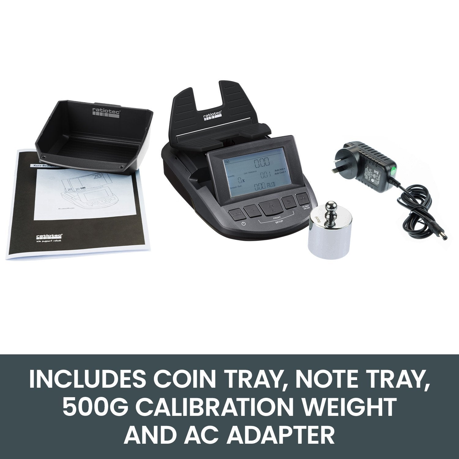 Ratiotec Digital Coin Note Money Counter Currency Scales Australian Notes Portable - Made In Germany - Image 7