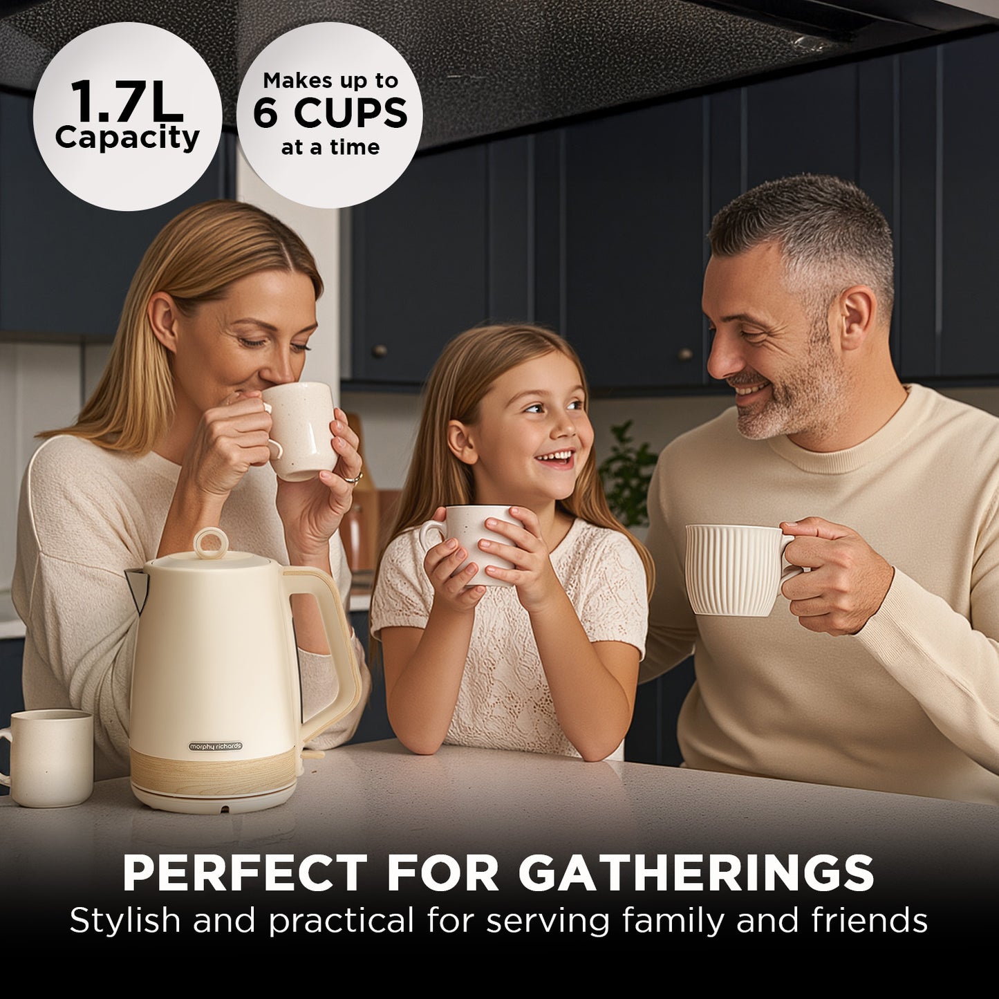 Morphy Richards 1.7L Electric Kettle Essence Scandi Swivel Base Boil-Dry Protection - Image 5