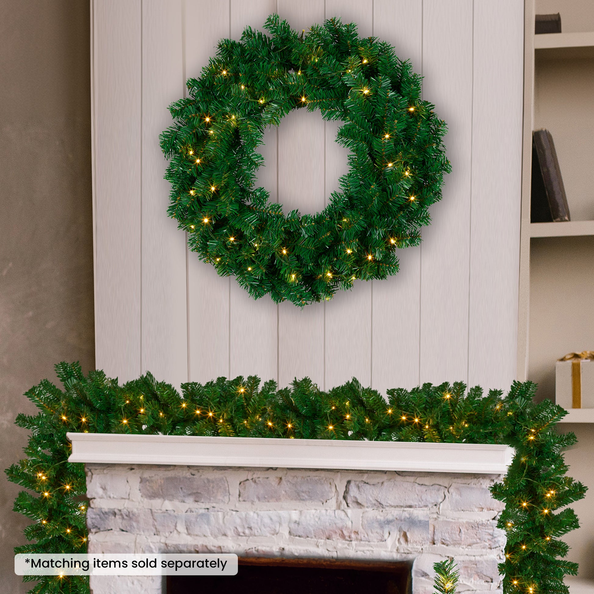Christabelle 61cm Chadwick Christmas Wreath with LED Lights Front Door Decoration Ornament - Image 7